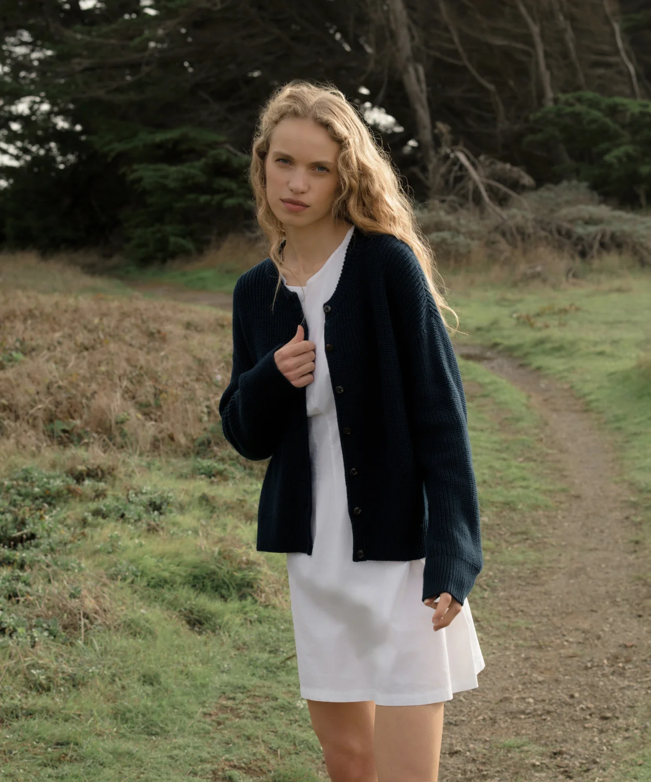 Cotton Hayes Crewneck Cardigan - Image 2