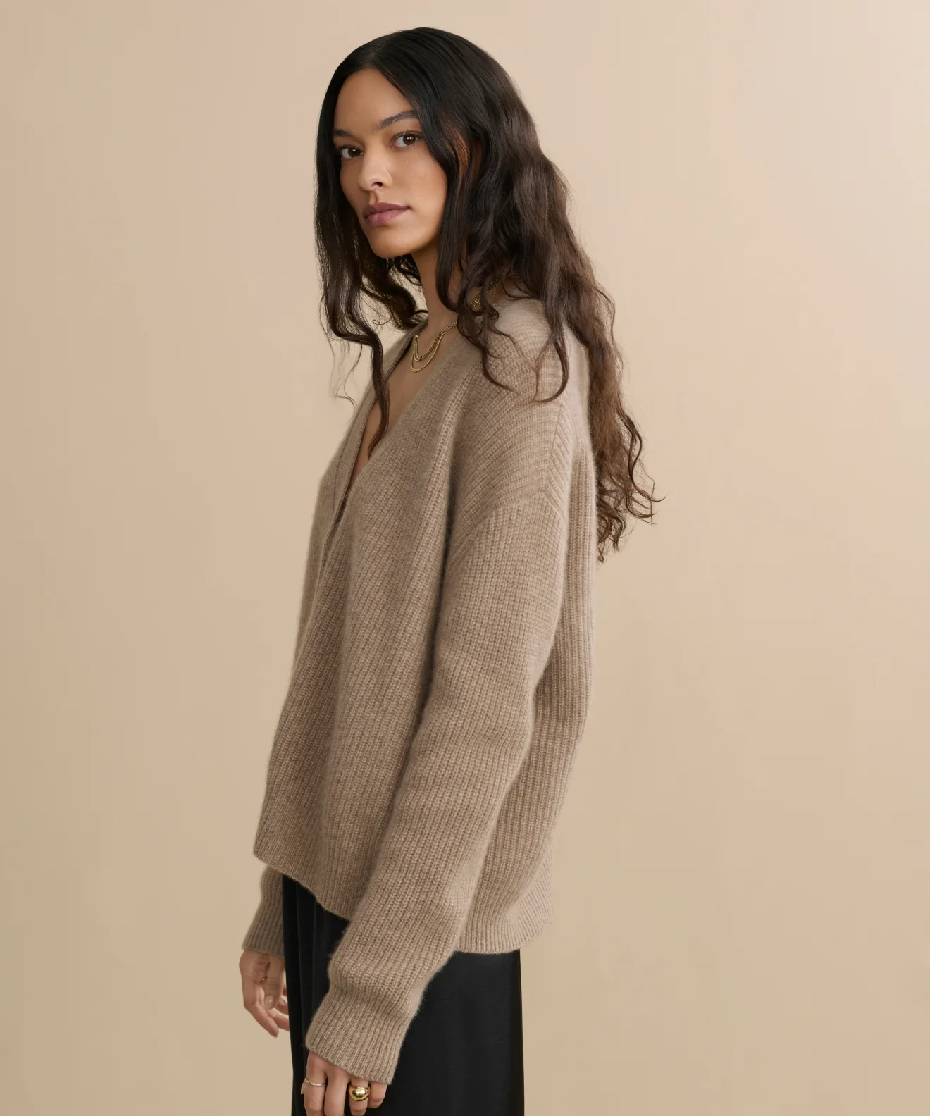 Cropped Cashmere Cocoon Cardigan - Image 3