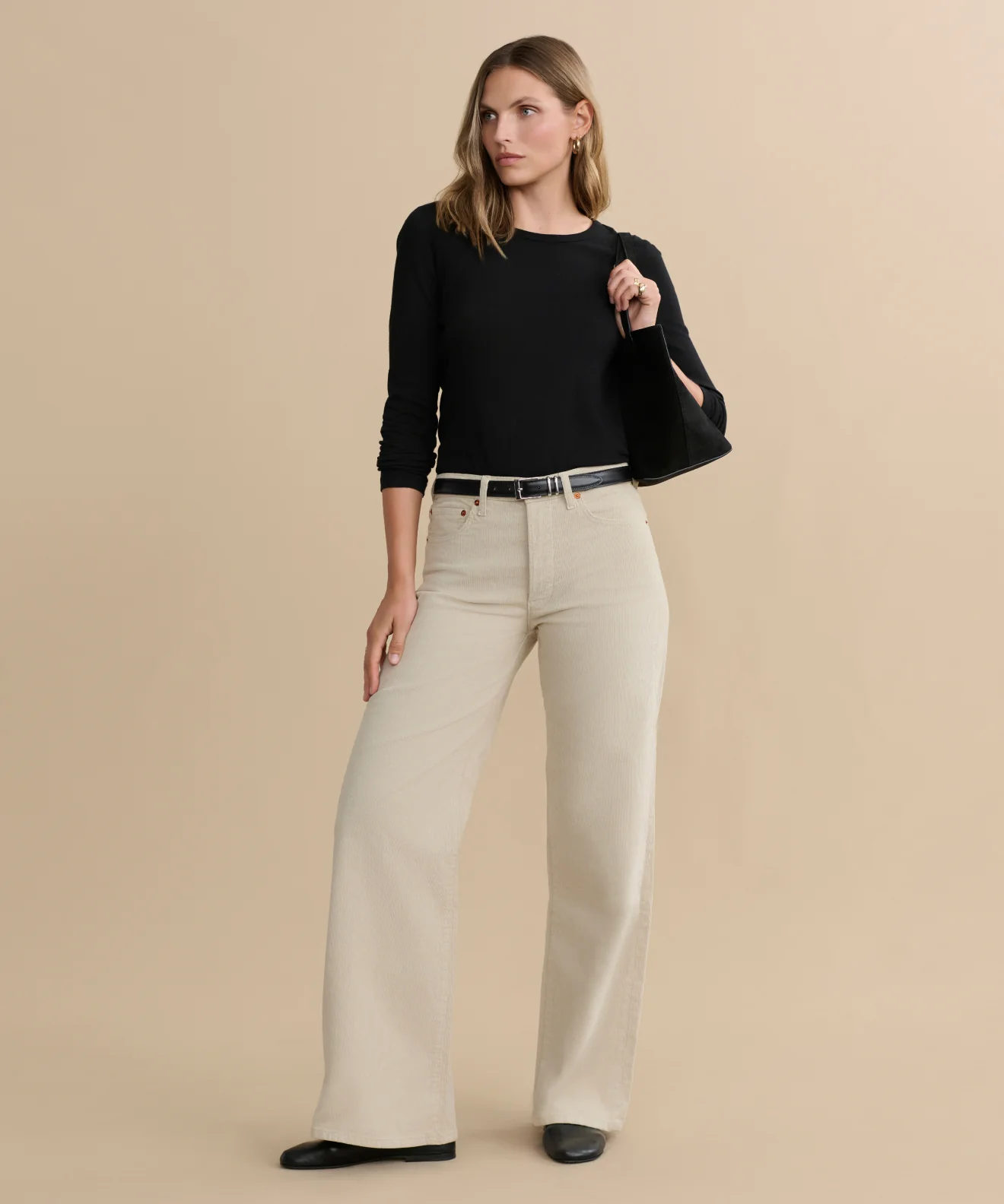 Mid Rise Wide Leg