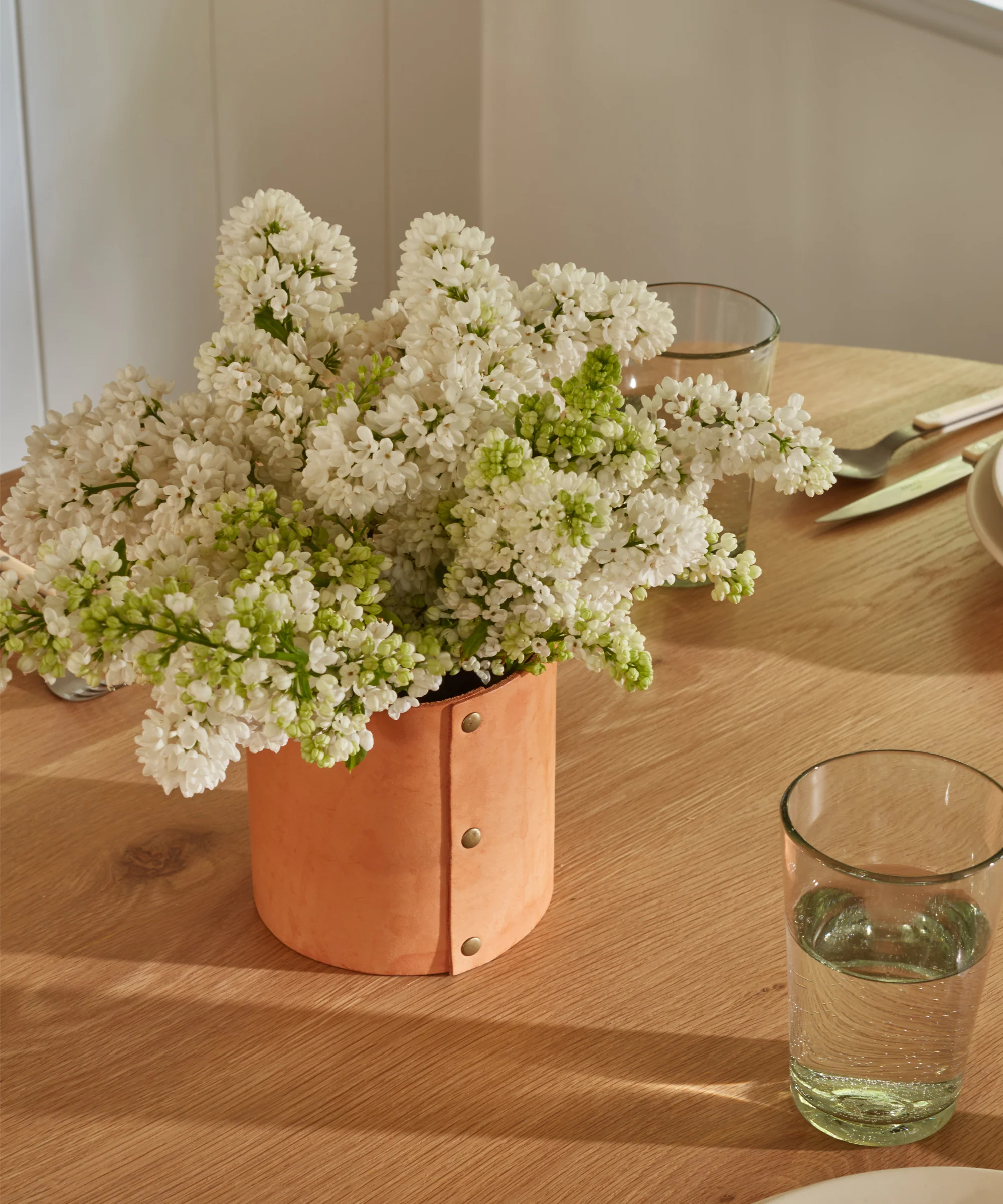 Small Leather Rivet Vase - Image 3