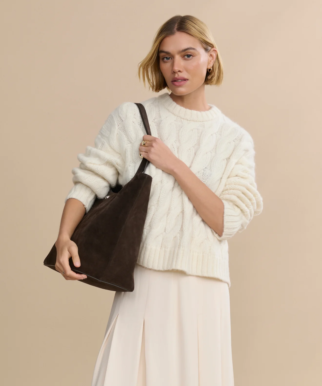 Suede Agnes Tote - Image 3